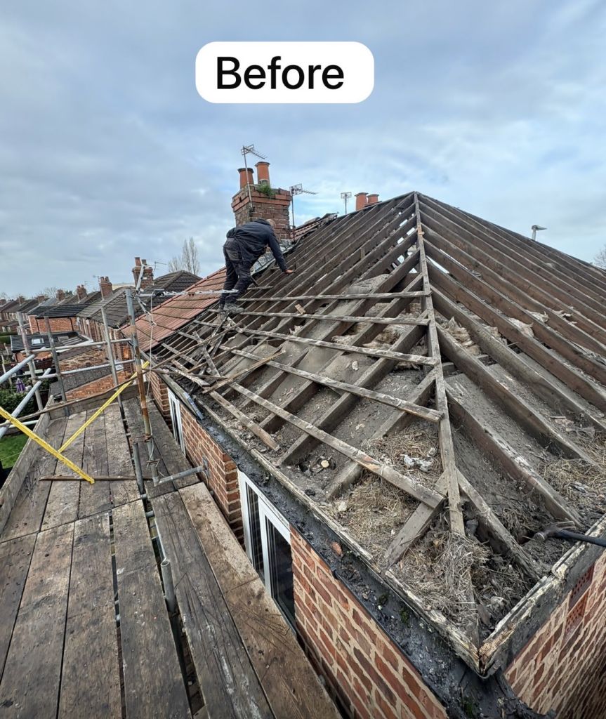 Red tile roof replacement and upgrade — Before