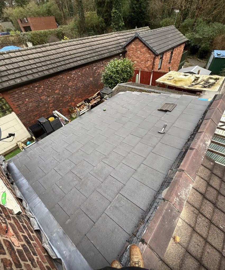 Flat roof replacement on semi-detached extension — After