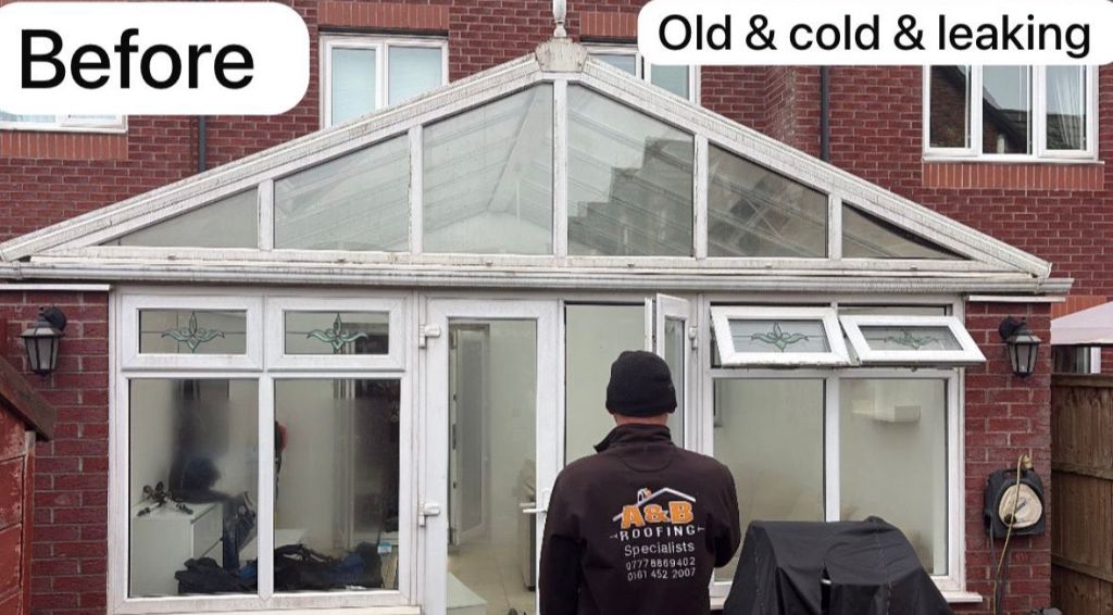 Conservatory roof replacement with insulation upgrade — Before