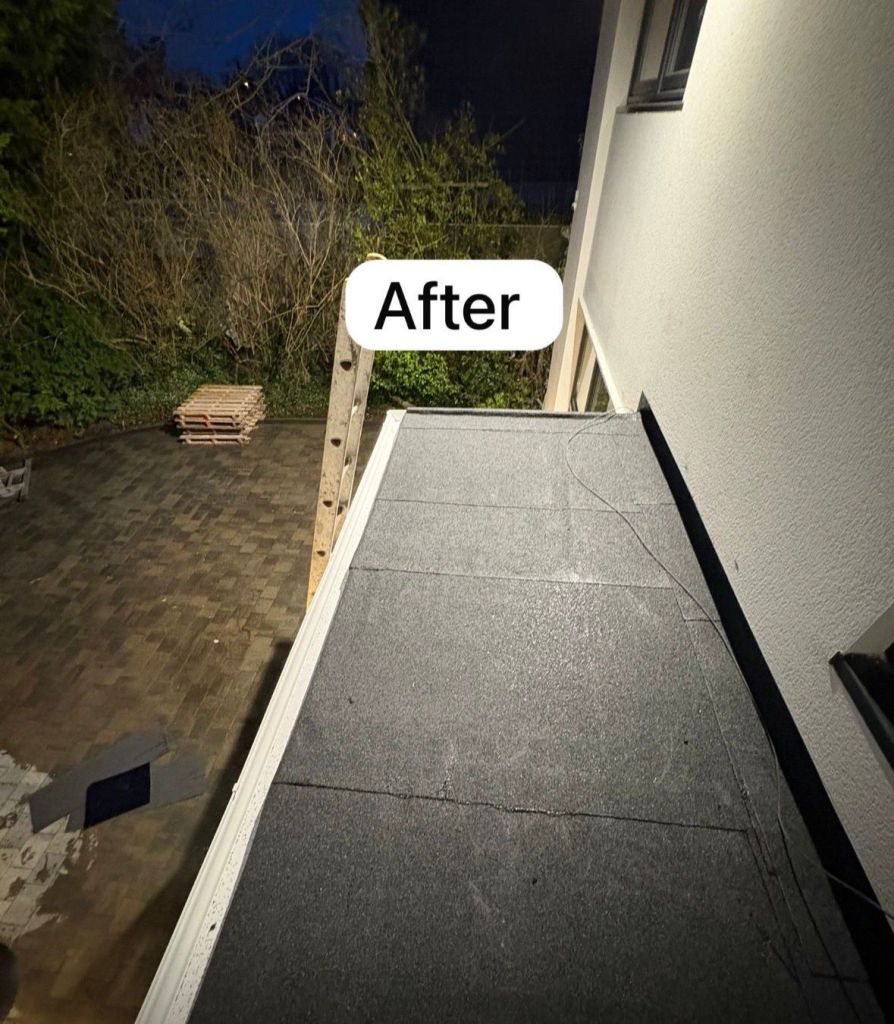 Flat roof reinstatement with new rubber roof system — After