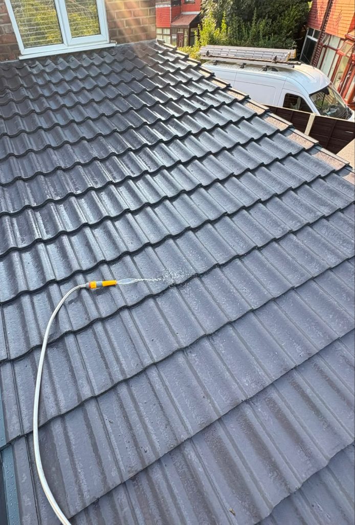 Flat to pitched roof conversion over patio — After